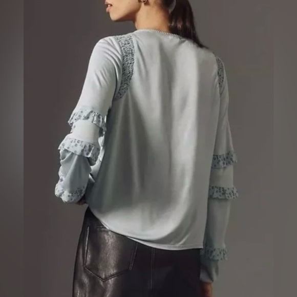 Anthropologie Tiny Frances
long sleeve ruffle floral embroidered blouse NWOT - Picture 3 of 5